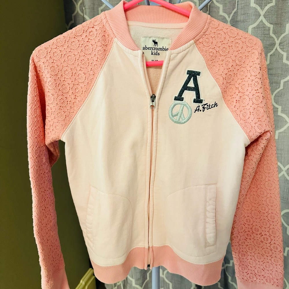 Abercrombie Kids Peach Lace Sleeve Jacket